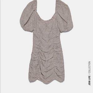 Polka dot draped dress Zara size L